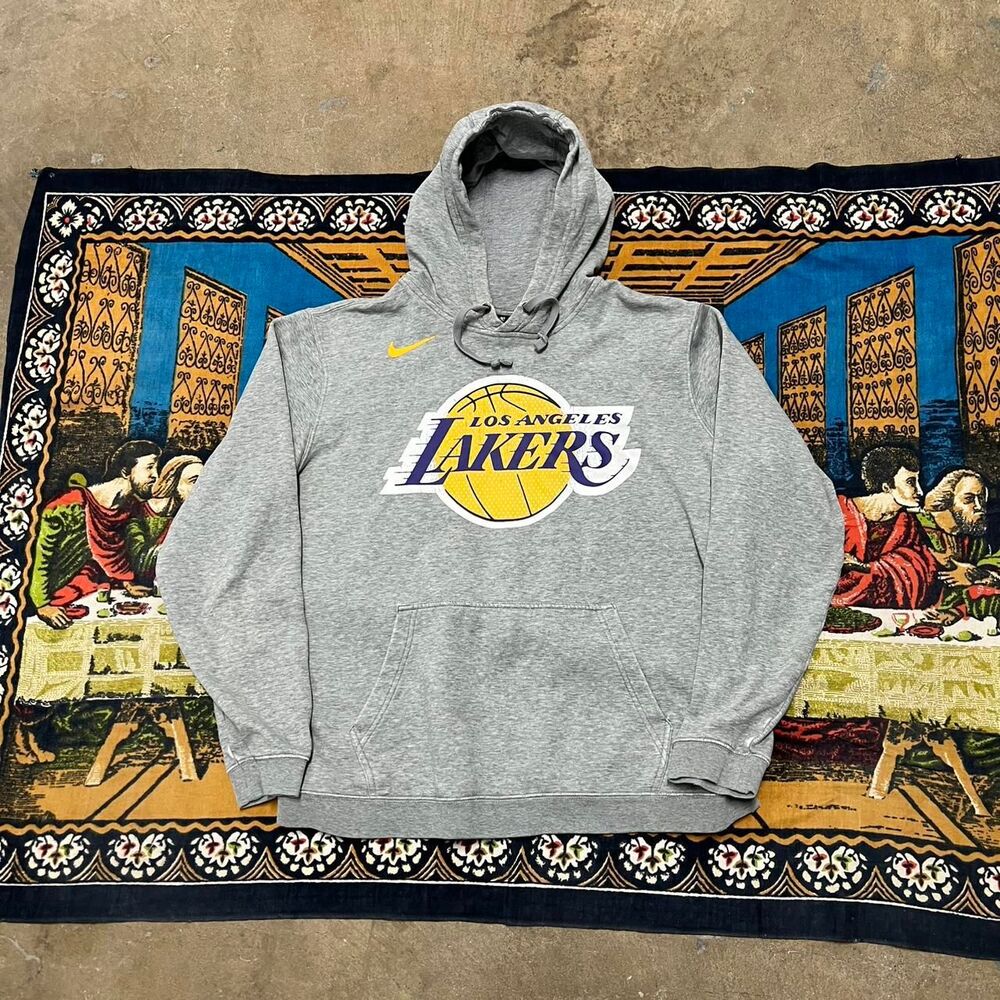 Nike grey Los Angeles Lakers hoodie Size Large sportswear nba finals flawed